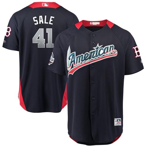 Men's Boston Red Sox #41 Chris Sale Navy 2018 All-Star American League Stitched Jersey